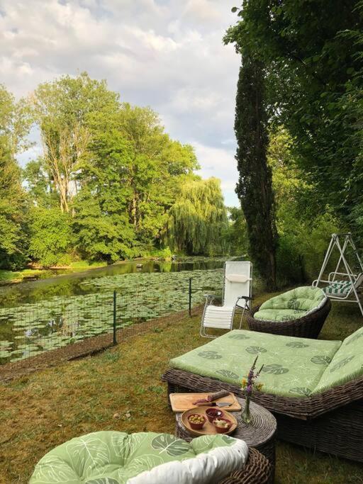 Villa Magnifique Moulin proche Chablis, jacuzzi et rivière à Annay-sur-Serein Extérieur photo